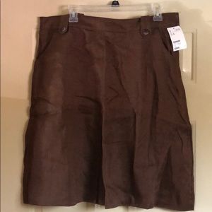 Skirt 100% linen chocolate brown unlined